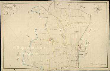 1 vue  - Briou : plans du cadastre napoléonien. Section B dite du bourg (ouvre la visionneuse)