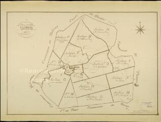 1 vue  - Chambord : plans du cadastre napoléonien. Tableau d\'assemblage (original manquant, remplacé par plan coté 3 P 2/37 TA) (ouvre la visionneuse)