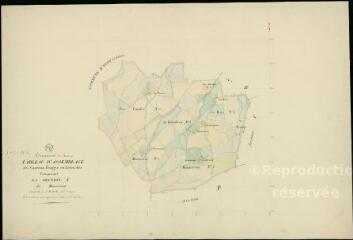 1 vue  - Chaumont-sur-Tharonne : plans du cadastre napoléonien. Tableau d\'assemblage de la section A (ouvre la visionneuse)
