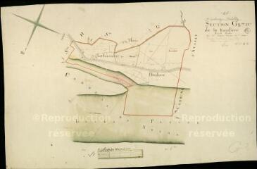 1 vue  - Courbouzon : plans du cadastre napoléonien. Section G2 dite de la Raudière (ouvre la visionneuse)