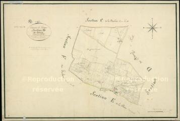 1 vue  - Langon : plans du cadastre napoléonien. Section D2 dite du Bourg (ouvre la visionneuse)