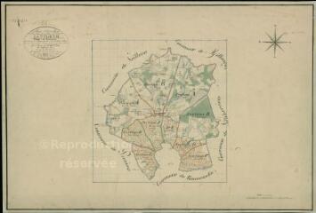 1 vue  - Lanthenay : plans du cadastre napoléonien. Tableau d\'assemblage (ouvre la visionneuse)
