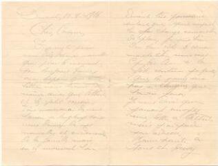 2 vues  - Lettre de son cousin Maurice Hodeau datée du 20 août 1916 (ouvre la visionneuse)