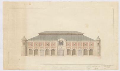 1 vue  - Blois : projet de halle par J. de La Morandière, juillet 1848. (ouvre la visionneuse)