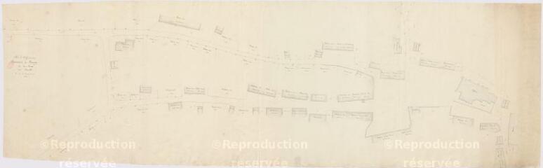 1 vue  - [Prunay-Cassereau] : plans d\'alignement de la commune de Prunay, par B. Préteseille, géomètre, 1846. (ouvre la visionneuse)