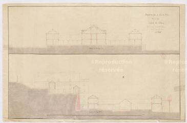 1 vue  - Blois : plan de l\'Hospice des aliénés par A. PInault, 1838. (ouvre la visionneuse)