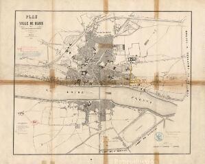 1 vue  - Blois : plan de la ville par J. Bressler, voyer de la ville, 1855. (ouvre la visionneuse)
