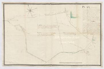 1 vue  - [Renay] : plan géométral des usages et landes communes de la paroisse de Renay [?] par M. Deschamps, arpenteur, 1766. (ouvre la visionneuse)