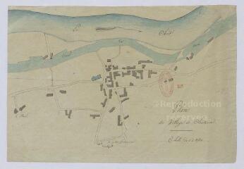 1 vue [Châtres-sur-Cher] : plan du village de Châtres, [XIXe].