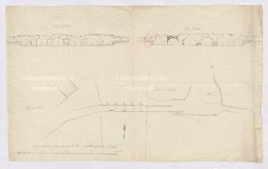 1 vue  - Plan et élévation du pont de Nanteuil sur le Cosson (ouvre la visionneuse)