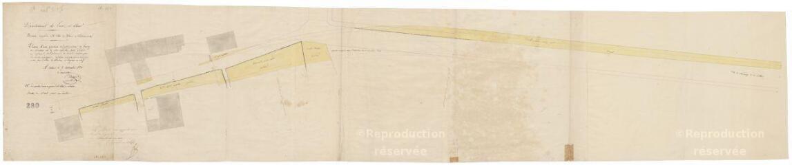 1 vue  - Contres : R.N. 156 (route nationale) ; autre plan de la traverse du bourg, 1830. (ouvre la visionneuse)