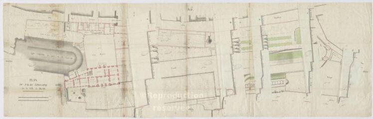 2 vues  - Blois : plan du palais épiscopal de la ville de Blois, [début XIXe siècle] . Provenance : don de l\'Évêché de Blois. (ouvre la visionneuse)
