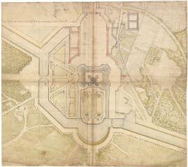 1 vue  - [Chambord : plan du projet d\'aménagement des abords du château et du parc pour Louis XIV, fin XVIIe-début XVIIIe siècle]. Provenance : acquisition Schommer. (ouvre la visionneuse)