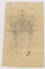 1 vue [Blois : chantier de restauration du château : une porte, ca 1846]. Provenance : fonds de l'architecte Jules de La Morandière (F 423)