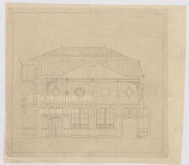 1 vue  - [Blois : dépôt d\'étalons de Blois (haras) : élévation d\'une façade, ca 1878]. Provenance : fonds de l\'architecte Jules de La Morandière (F 424-427) (ouvre la visionneuse)