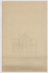 1 vue  - [Blois ]: dépôt d\'étalons de Blois [haras]: façade postérieure des écuries de boxes, 1878. Provenance : fonds de l\'architecte Jules de La Morandière (F 424-427) (ouvre la visionneuse)