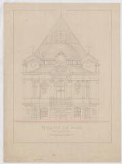 1 vue  - [Blois] : théâtre de Blois : restauration [façade principale, 1867-1869]. Provenance : fonds de l\'architecte Jules de La Morandière (F 430-431) (ouvre la visionneuse)