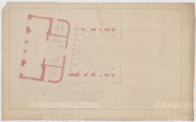 1 vue  - [Blois] : théâtre de Blois : plan de l\'étage des loges, [1867-1869]. Provenance : fonds de l\'architecte Jules de La Morandière (F 430-431) (ouvre la visionneuse)