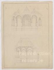 1 vue  - [Blois : église cathédrale de Blois : construction d\'une chapelle absidale, XIXe]. Provenance : fonds de l\'architecte Jules de La Morandière (F 432) (ouvre la visionneuse)
