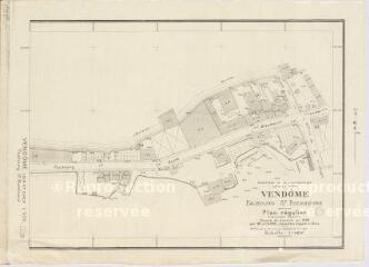 1 vue  - Vendôme : faubourg Saint-Bienheuré, plan régulier dressé par le Ministère de la Construction, 1958, plan imprimé. (ouvre la visionneuse)