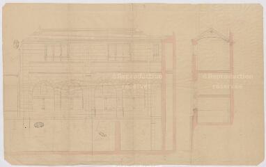 1 vue  - [Blois : plan de l\'église cathédrale (aucune indication), XIXe], plume et aquarelle. Provenance : fonds de l\'architecte Jules de La Morandière (F 419). (ouvre la visionneuse)