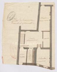 1 vue  - [Blois] : plan de la maison comme elle est présentement [rue Chemonton, XVIIIe], plume et aquarelle . Provenance : 54 H 2. (ouvre la visionneuse)
