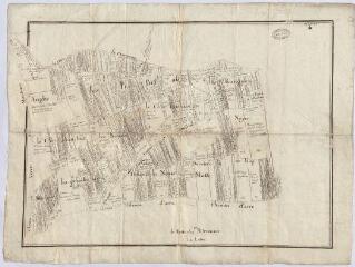 1 vue  - [Onzain : plan géométrique des prairies faisant partie de la seigneurie d\'Onzain, XVIIIe siècle], plume. (ouvre la visionneuse)