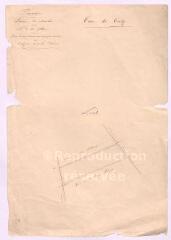 1 vue  - [Talcy : plan géométrique de bornage de la ferme du Moulin dépendant du moulin de Talcy, feuille n° 3, 1834], plume et aquarelle. (ouvre la visionneuse)