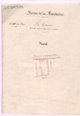 1 vue  - [Talcy : plans de la] ferme de la Basse-Cour : la Garenne, [feuille] n° 12 du plan, [15 décembre 1833], plume et aquarelle. (ouvre la visionneuse)