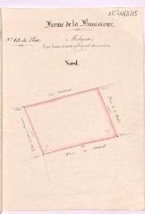 1 vue  - [Talcy : plans de la] ferme de la Basse-Cour : Malaguet (?), [feuille] n° 15 du plan, [15 décembre 1833], plume et aquarelle. (ouvre la visionneuse)
