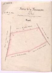 1 vue  - [Talcy : plans de la] ferme de la Basse-Cour : la Vache, [feuille] n° 8 du plan, [15 décembre 1833], plume et aquarelle. (ouvre la visionneuse)