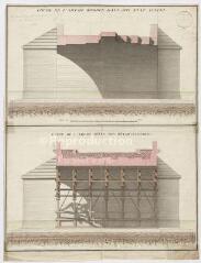 1 vue  - Blois : plans de la 3ème arche rompue avant et après rétablissement du pont, an XI. (ouvre la visionneuse)