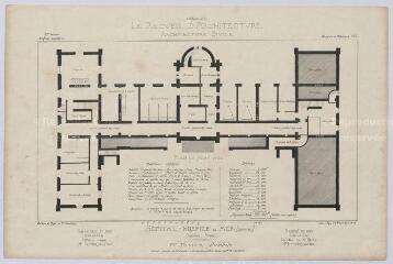 1 vue Mer : croquis de l'hospice de la commune (plan du sous-sol) tiré du Recueil d'Architecture de l'Architecture civile, s.d.