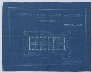 1 vue  - Blois : plan de la crèche de l\'hôpital civil et militaire de la commune. Dressé par l\'architecte départemental, le 31 juillet 1920. Echelle au 1/5 000e (ouvre la visionneuse)