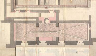 5 vues  - MENARS.- Château : plan de détail des souterrains des billards ; 1773 ; échelle sur 6 toises (ouvre la visionneuse)