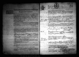 563 vues  - Registre d\'état civil. microfilm des registres des naissances, mariages, décès. (1817-1833) (ouvre la visionneuse)