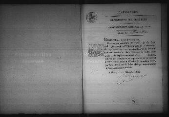 451 vues  - Registre d\'état civil. microfilm des registres des naissances, mariages, décès. (1836-1861) (ouvre la visionneuse)