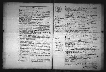 605 vues  - Registre d\'état civil. microfilm des registres des naissances, mariages, décès. (1833-1865) (ouvre la visionneuse)
