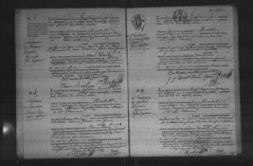 560 vues  - Registre d\'état civil. microfilm des registres des naissances, mariages, décès. (1818-1845) (ouvre la visionneuse)