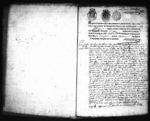 597 vues  - Registre d\'état civil. microfilm des registres des naissances, mariages, décès. (floréal an II-1824) (ouvre la visionneuse)