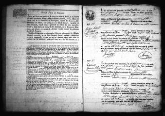 661 vues  - Registre d\'état civil. microfilm des registres des naissances, mariages, décès. (1814-mars 1835) (ouvre la visionneuse)