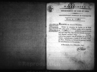 593 vues  - Registre d\'état civil. microfilm des registres des naissances, mariages, décès. (1825-juillet 1838) (ouvre la visionneuse)