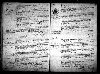 315 vues  - Registre d\'état civil. - Microfilm des registres des naissances (juillet 1857-1865), mariages (1852-1865) et décès (1852-1865). (ouvre la visionneuse)