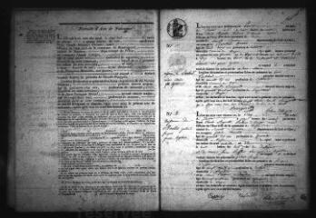 599 vues  - Registre d\'état civil. microfilm des registres des naissances, mariages, décès. (1831-octobre 1846) (ouvre la visionneuse)