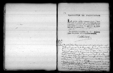 634 vues  - Registre d\'état civil. microfilm des registres des naissances, mariages, décès. (1793-1852) (ouvre la visionneuse)