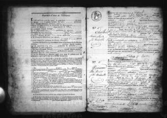 464 vues  - Registre d\'état civil. microfilm des registres des naissances, mariages. (1833-1862) (ouvre la visionneuse)