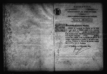 547 vues  - Registre d\'état civil. microfilm des registres des naissances, mariages. (1833-1872) (ouvre la visionneuse)