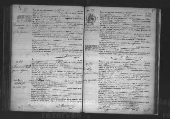 505 vues  - Registre d\'état civil. microfilm des registres des naissances. (1861-1865) : microfilm des registres des mariages, décès. (1851-1865) : microfilm des tables décennales. (1793-1862) (ouvre la visionneuse)