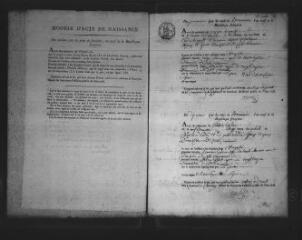 595 vues  - Registre d\'état civil. microfilm des registres des naissances, mariages, décès. (brumaire an IX-mars 1824) (ouvre la visionneuse)
