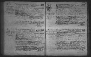 716 vues  - Registre d\'état civil. registres des naissances, mariages, décès. (avril 1842-1862) (ouvre la visionneuse)
